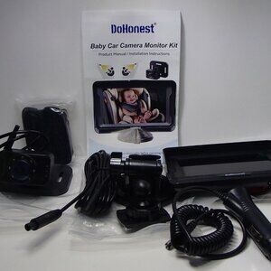 DoHonest V33 4.3" HD 1080P Video Baby Monitor with 360° Rotating Camera, Black